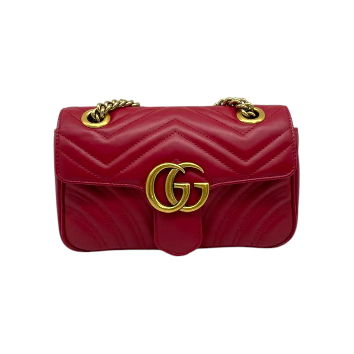 Gucci GG Marmont Mini Calfskin Matelasse Red GHW