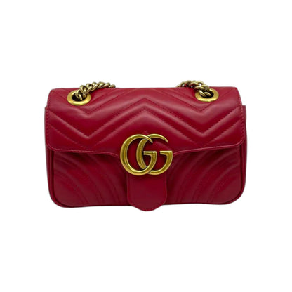 Gucci GG Marmont Mini Calfskin Matelasse Red GHW