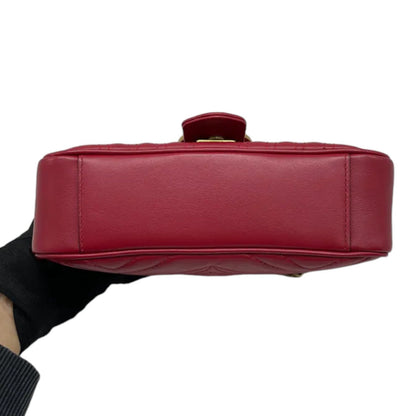 Gucci GG Marmont Mini Calfskin Matelasse Red GHW