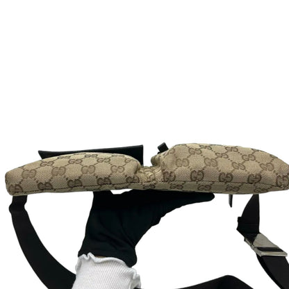 Gucci Double Pocket Waist Bag GG Supreme Monogram Canvas Beige SHW