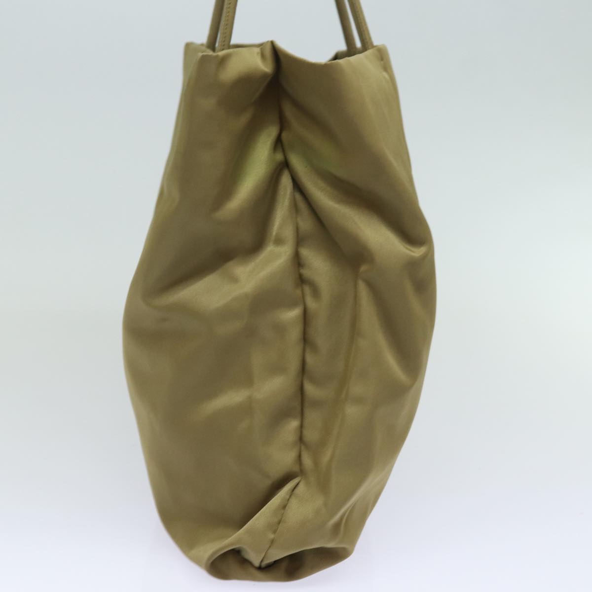 PRADA Nylon Hand Bag Khaki Auth 80103