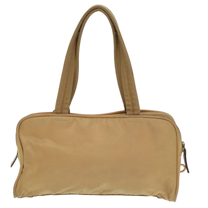 PRADA Nylon Hand Bag Beige Auth 80107