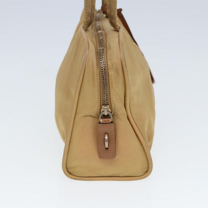 PRADA Nylon Hand Bag Beige Auth 80107