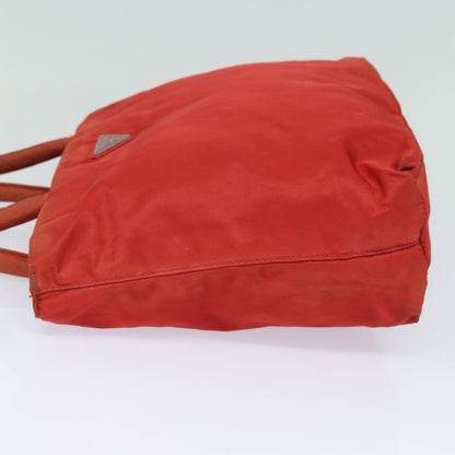 PRADA Nylon Hand Bag Red Auth 80112