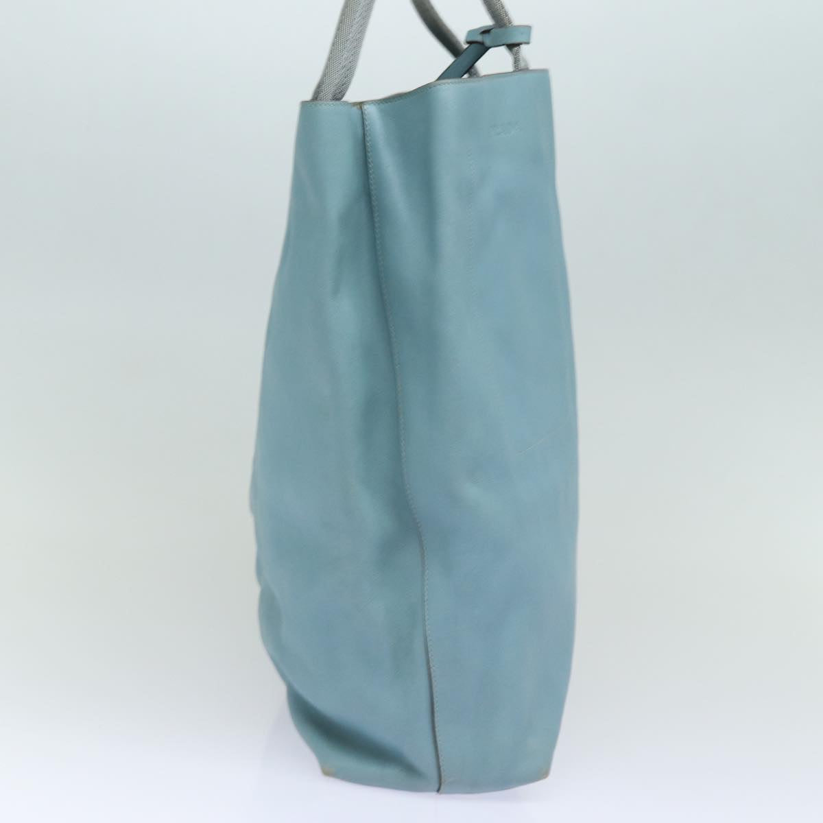 PRADA Leather Shoulder Bag Light Blue Auth 80113