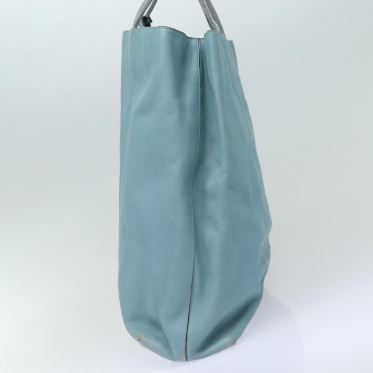 PRADA Leather Shoulder Bag Light Blue Auth 80113