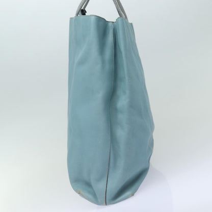 PRADA Leather Shoulder Bag Light Blue Auth 80113