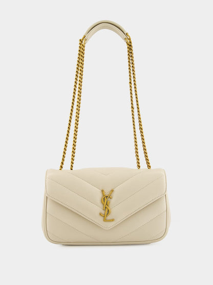 Loulou Small Chain Bag in Blanc Vintage Matelassé