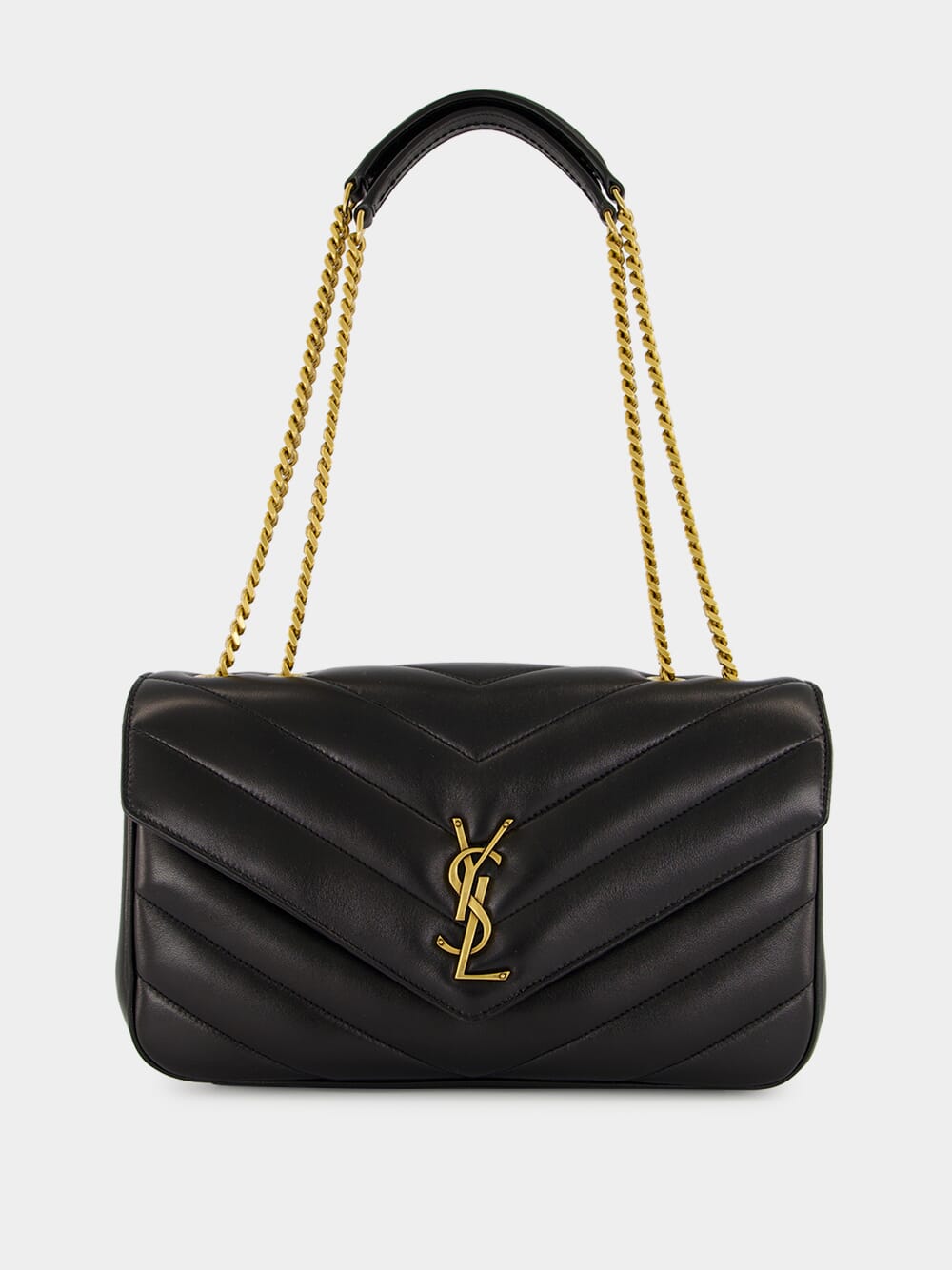 Black Loulou Medium Matelassé Leather Bag