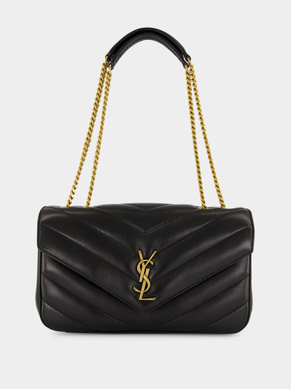 Black Loulou Medium Matelassé Leather Bag