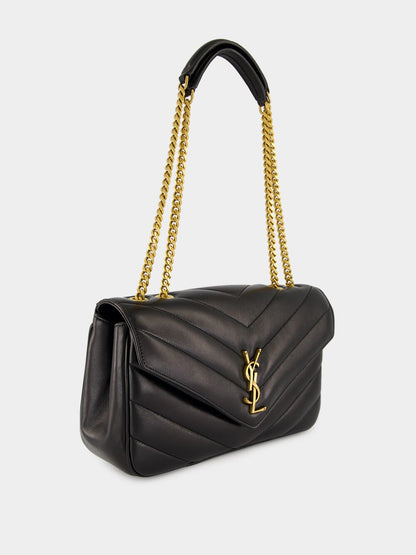 Black Loulou Medium Matelassé Leather Bag