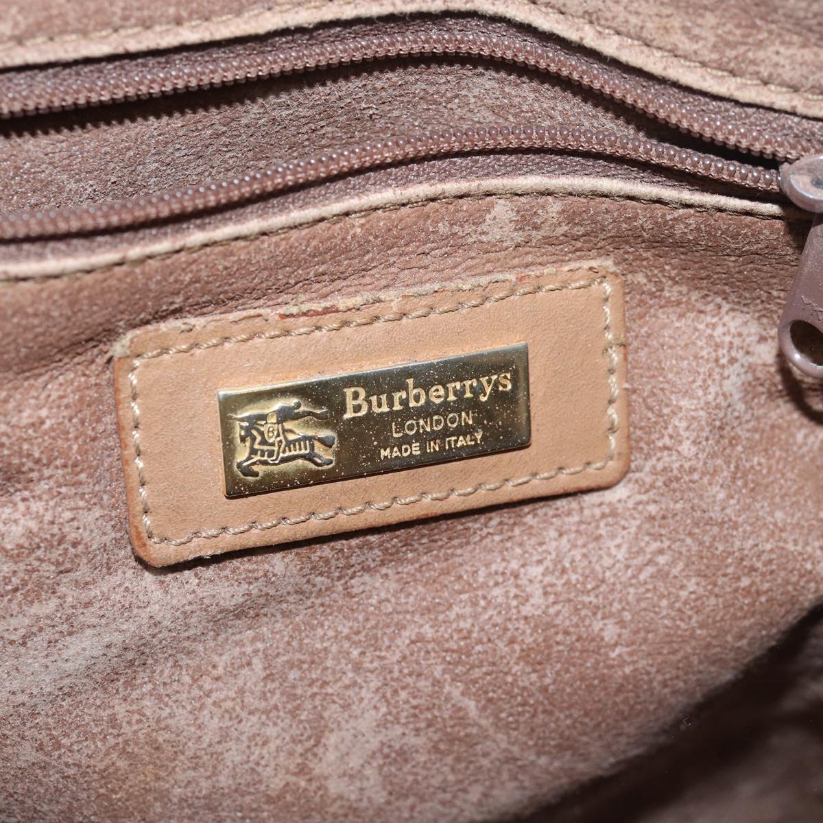 BURBERRYSs Nova Check Shoulder Bag PVC Leather Beige Auth 80163
