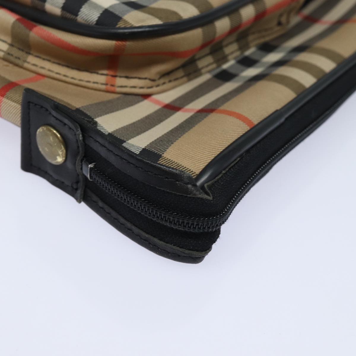 BURBERRYSs Nova Check Garment Cover Canvas Beige Black Auth 80164