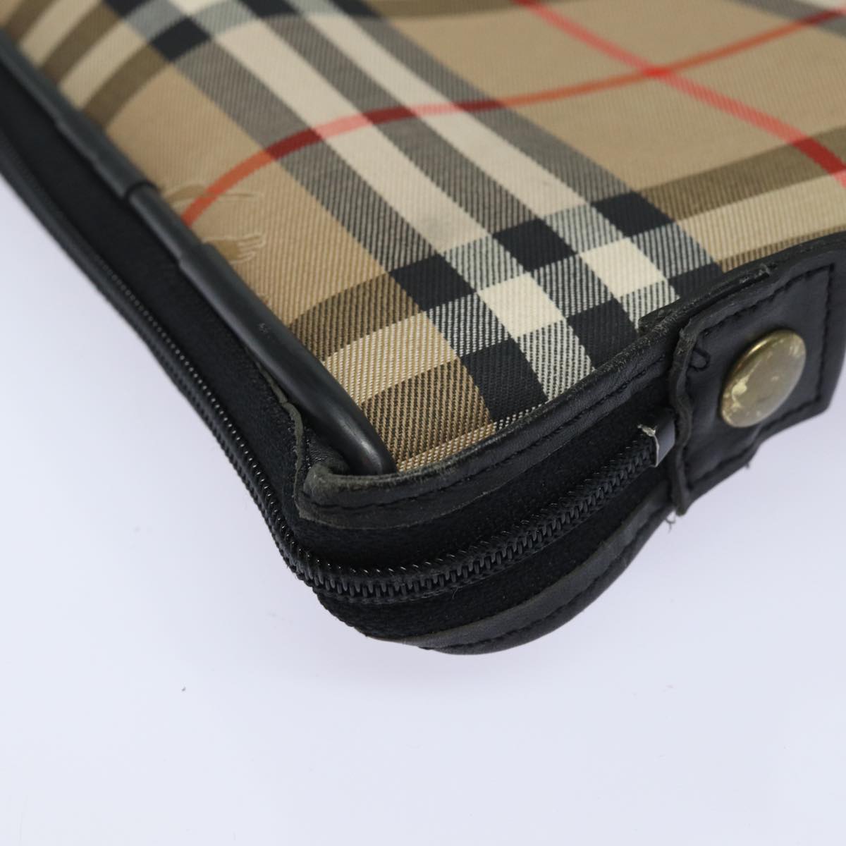 BURBERRYSs Nova Check Garment Cover Canvas Beige Black Auth 80164