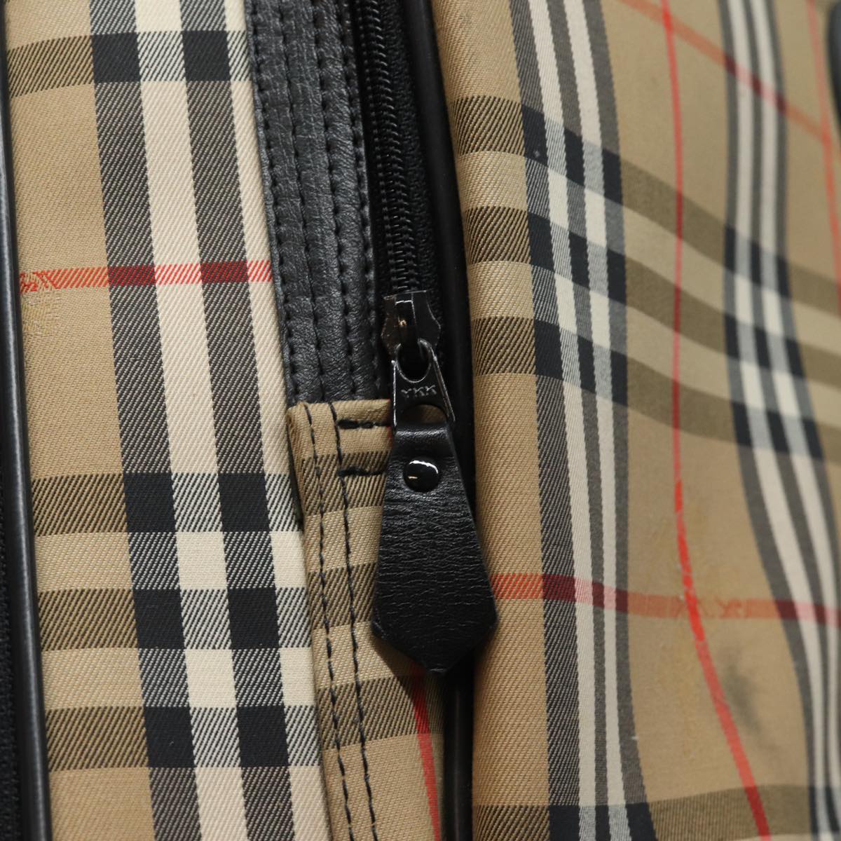 BURBERRYSs Nova Check Garment Cover Canvas Beige Black Auth 80164