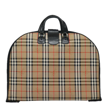 BURBERRYSs Nova Check Garment Cover Canvas Beige Black Auth 80164