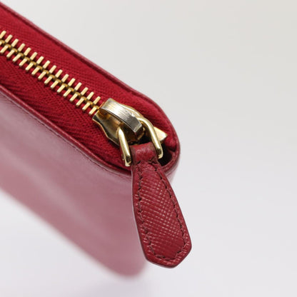 PRADA Long Wallet Safiano leather Pink Auth 80203