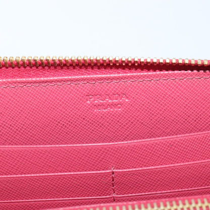 PRADA Long Wallet Safiano leather Pink Auth 80203