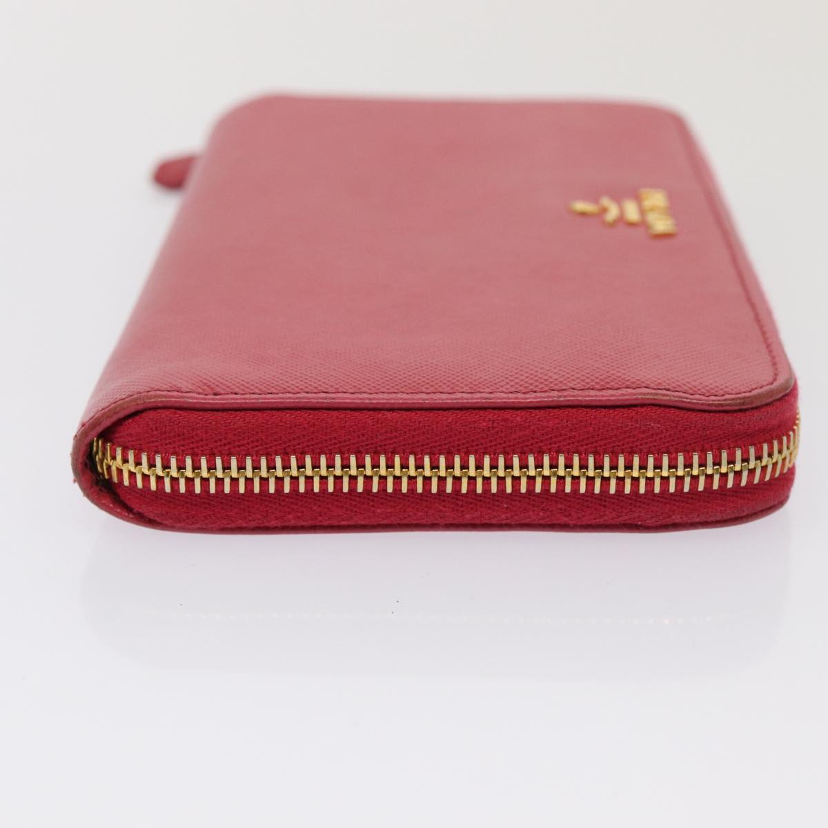 PRADA Long Wallet Safiano leather Pink Auth 80203