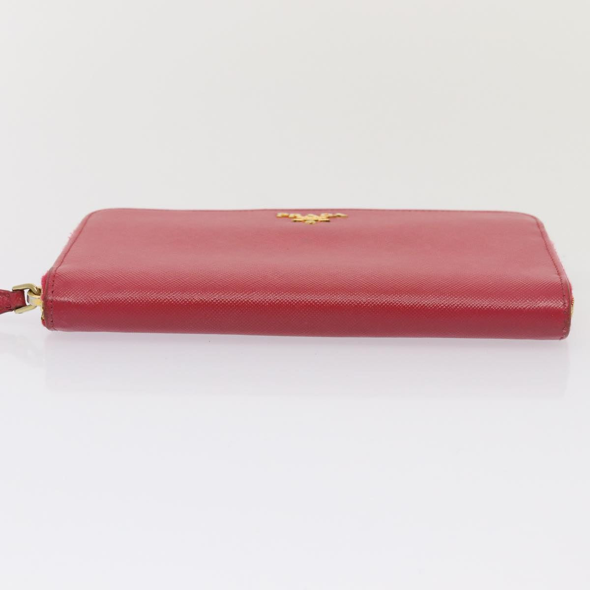 PRADA Long Wallet Safiano leather Pink Auth 80203