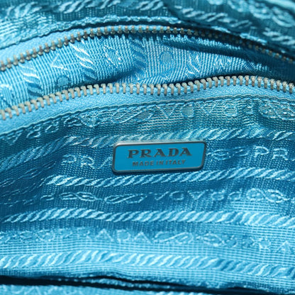 PRADA Chain Shoulder Bag Nylon Light Blue Auth 80225