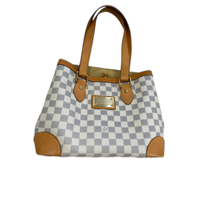 Louis-Vuitton Hampstead PM Damier Azur White GHW