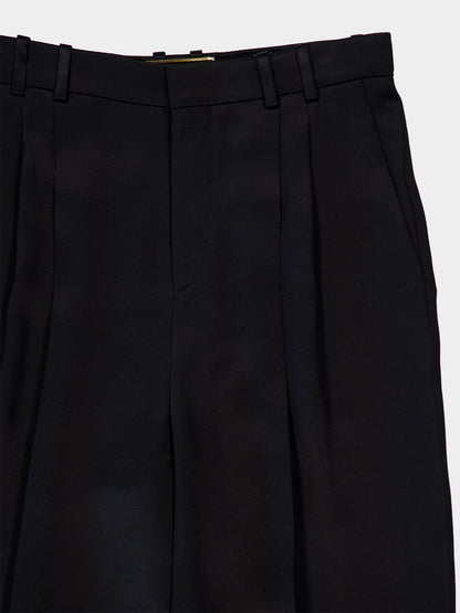 High-Waisted Silk Satin Trousers