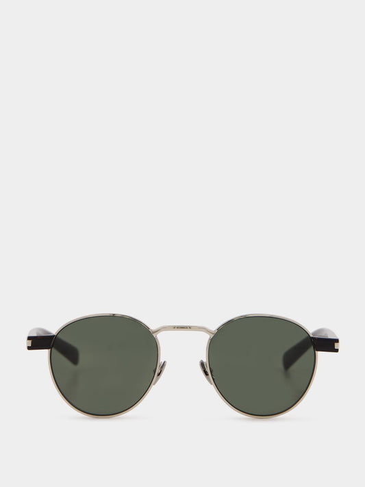 Silver YSL SI 707 Oval Sunglasses in Metal