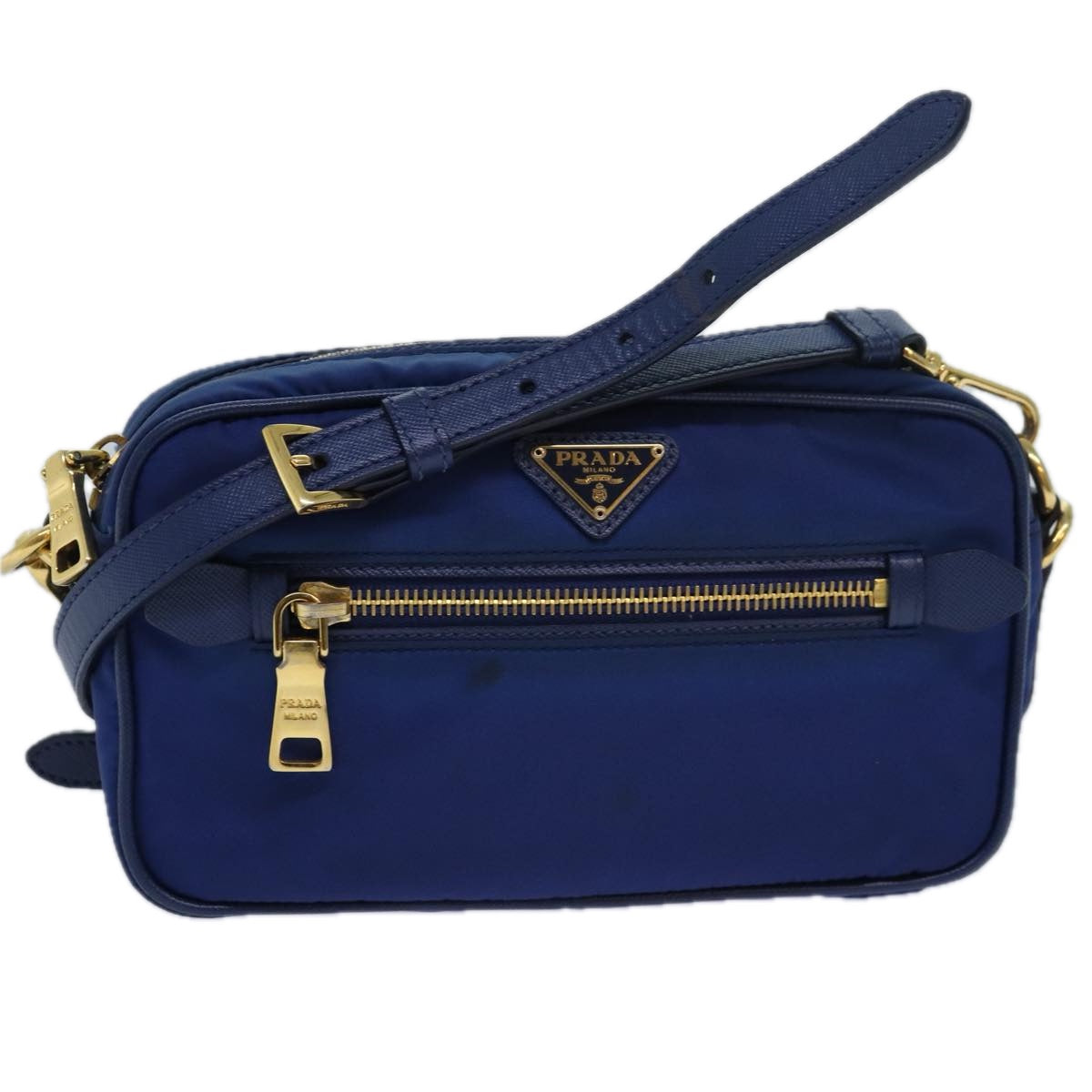 PRADA Shoulder Bag Nylon Blue Auth 80581