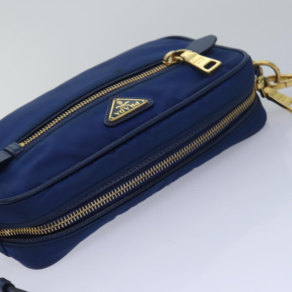 PRADA Shoulder Bag Nylon Blue Auth 80581