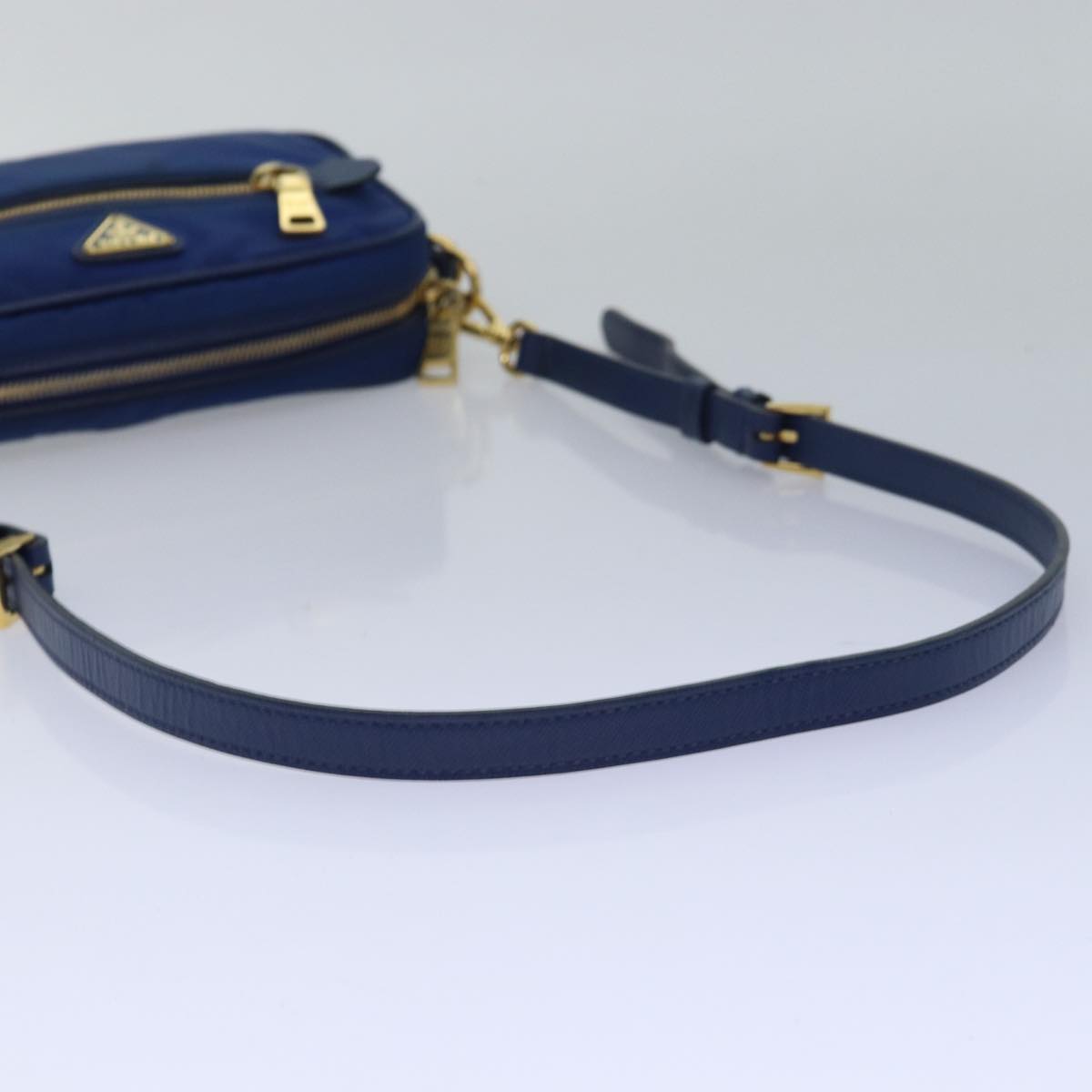 PRADA Shoulder Bag Nylon Blue Auth 80581