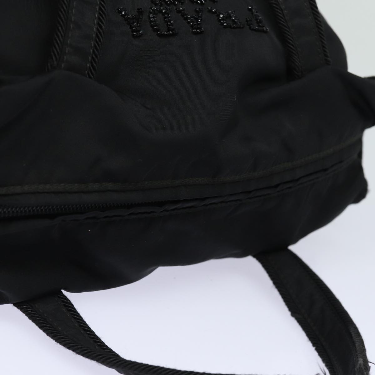 PRADA Hand Bag Nylon Black Auth 80618