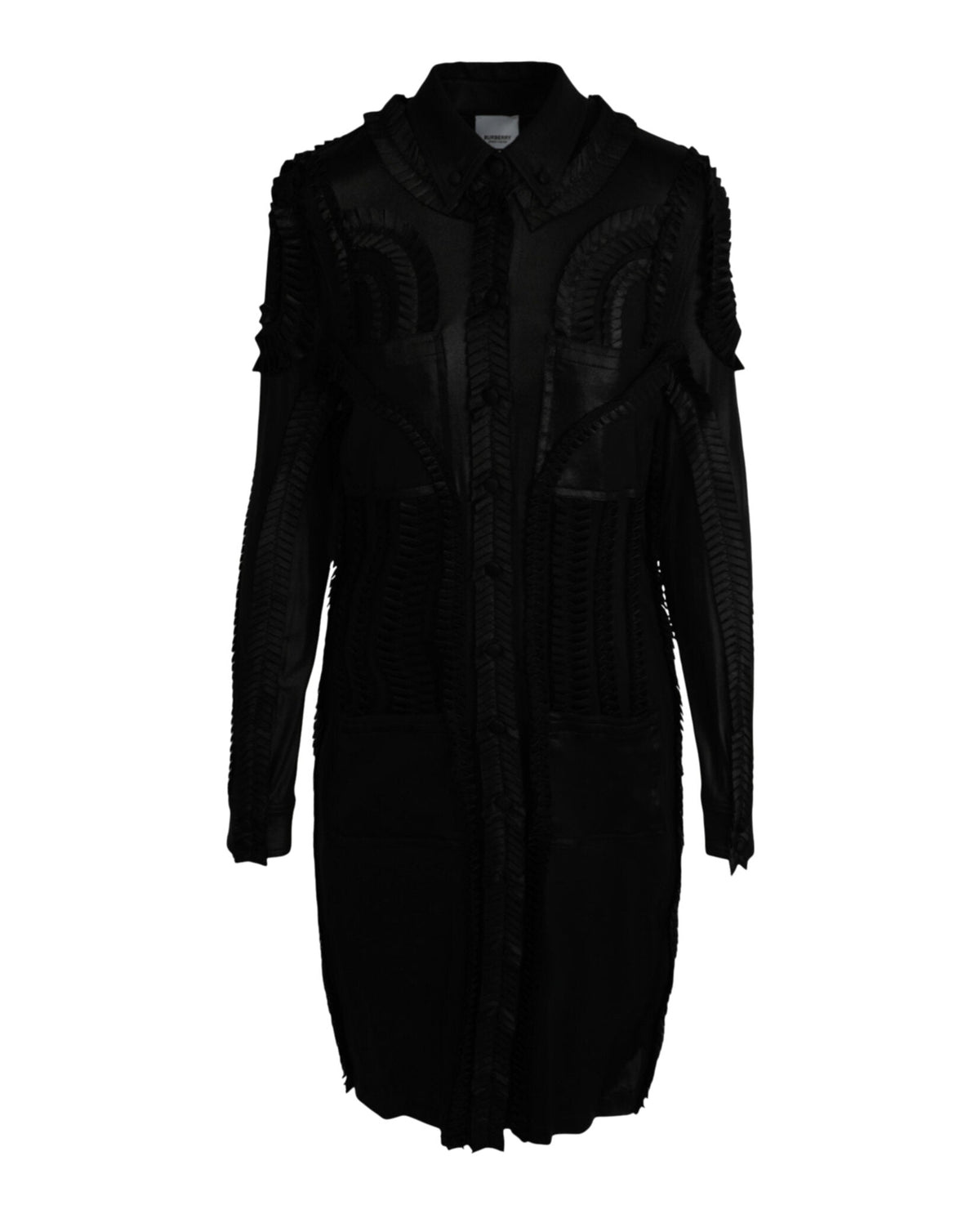Burberry Womens Pleated Stretch-Jersey Shirt Dress Black