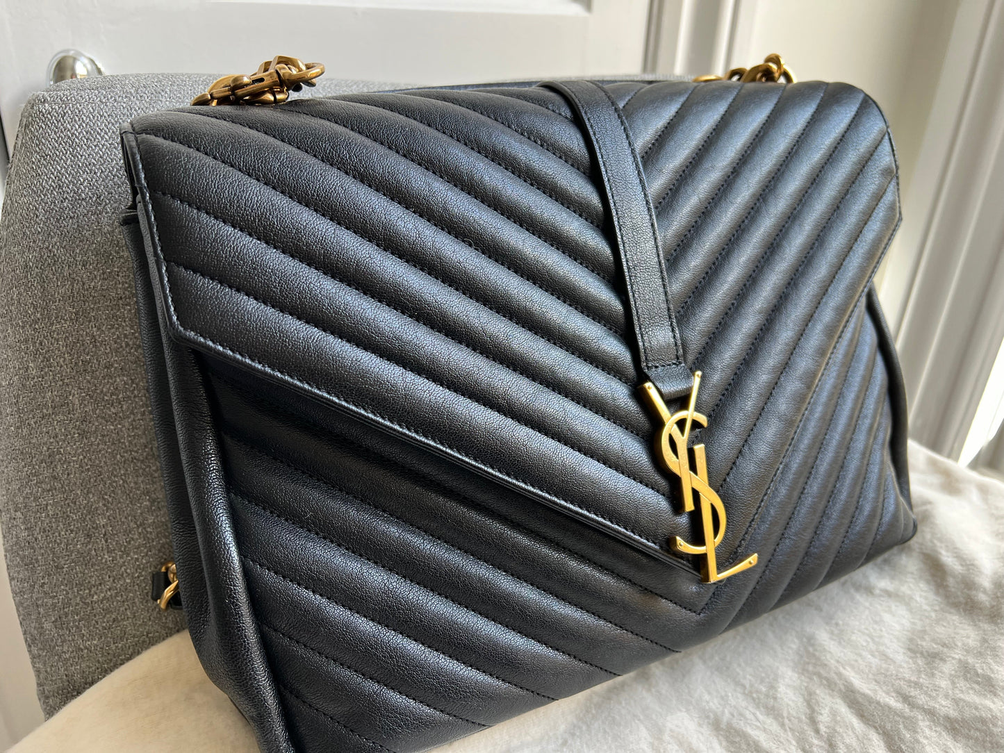 Yves Saint Laurent (YSL) Large College in Black