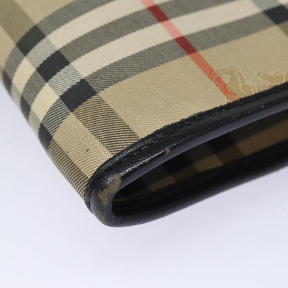 BURBERRYSs Nova Check Clutch Bag Canvas Beige Auth 80704