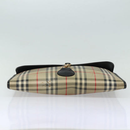 BURBERRYSs Nova Check Clutch Bag Canvas Beige Auth 80704