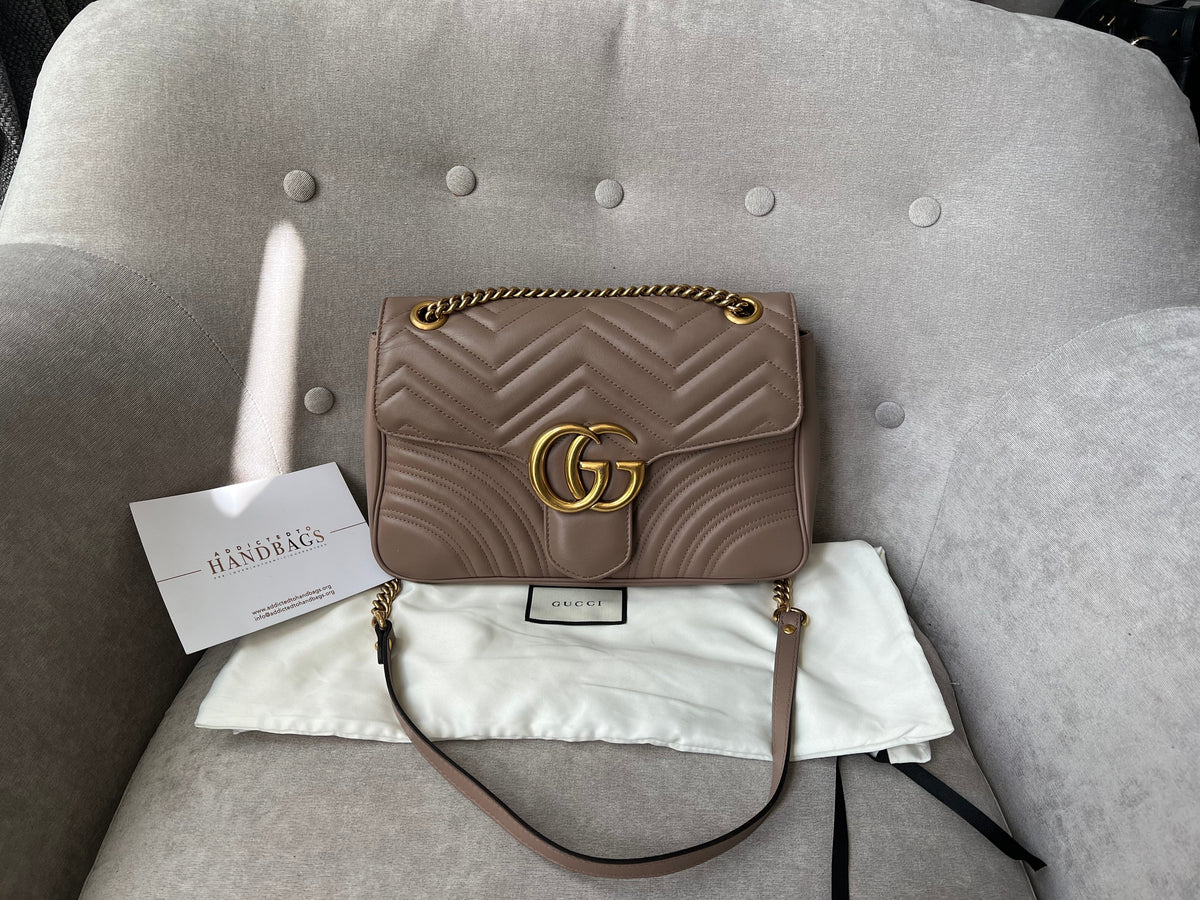 Gucci GG Dusty Pink Marmont Medium Shoulder Bag