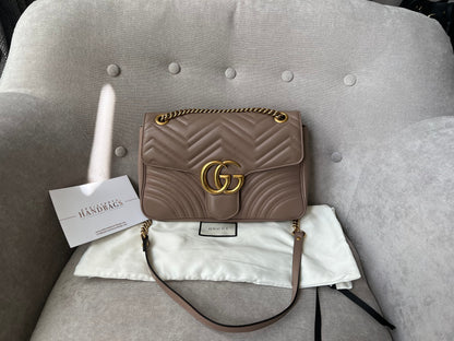 Gucci GG Dusty Pink Marmont Medium Shoulder Bag