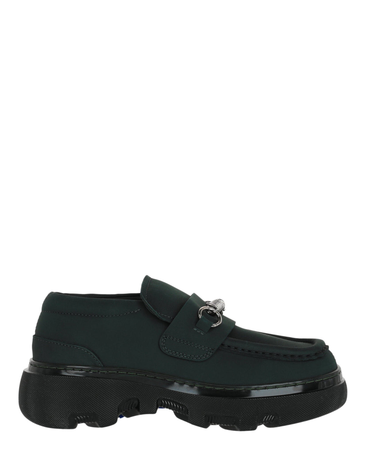 Burberry Womens Creeper Clamp Loafers Green