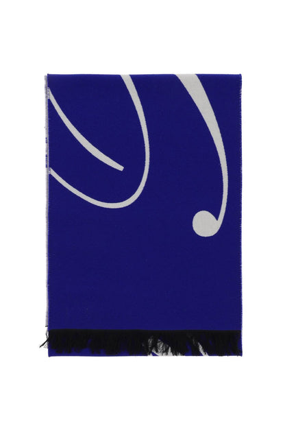 Burberry Silk And Wool Logo Scarf Women