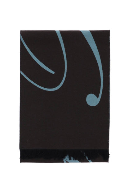 Burberry Silk And Wool Logo Scarf Women