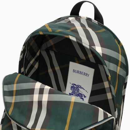 Burberry Shield Check Pattern Nylon Backpack Men