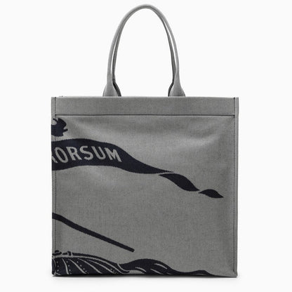 Burberry Medium Grey Canvas Tote Bag With Logo Men
