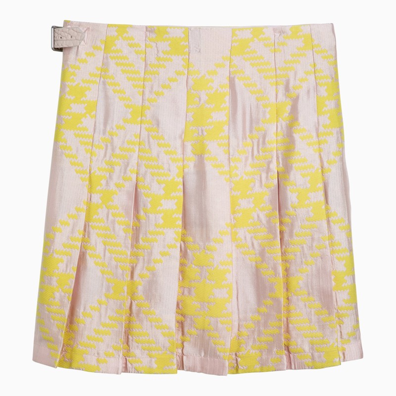 Burberry Pink/Yellow Kilt With Check Pattern Women