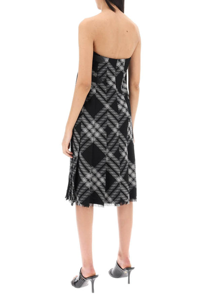 Burberry Midi Dress With Check Pattern Women