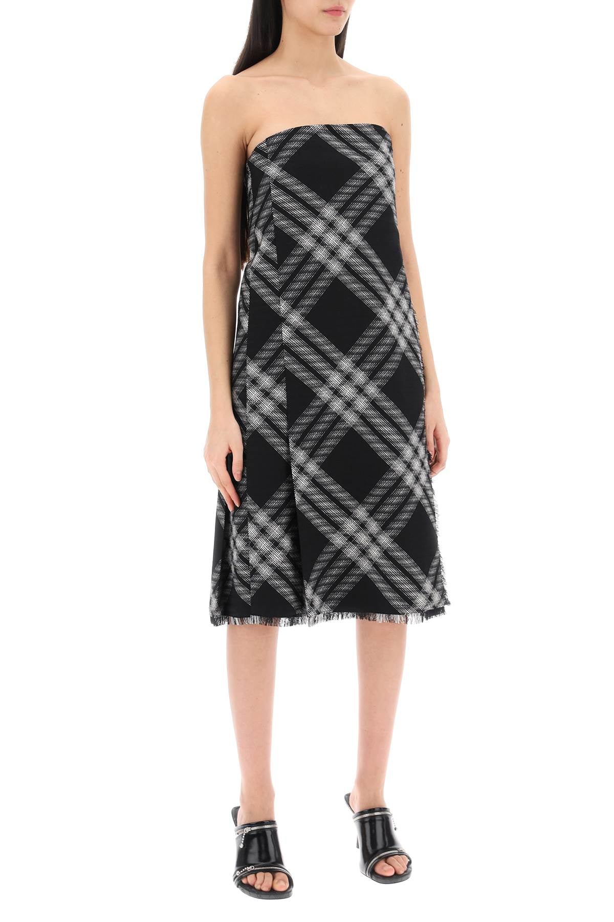 Burberry Midi Dress With Check Pattern Women
