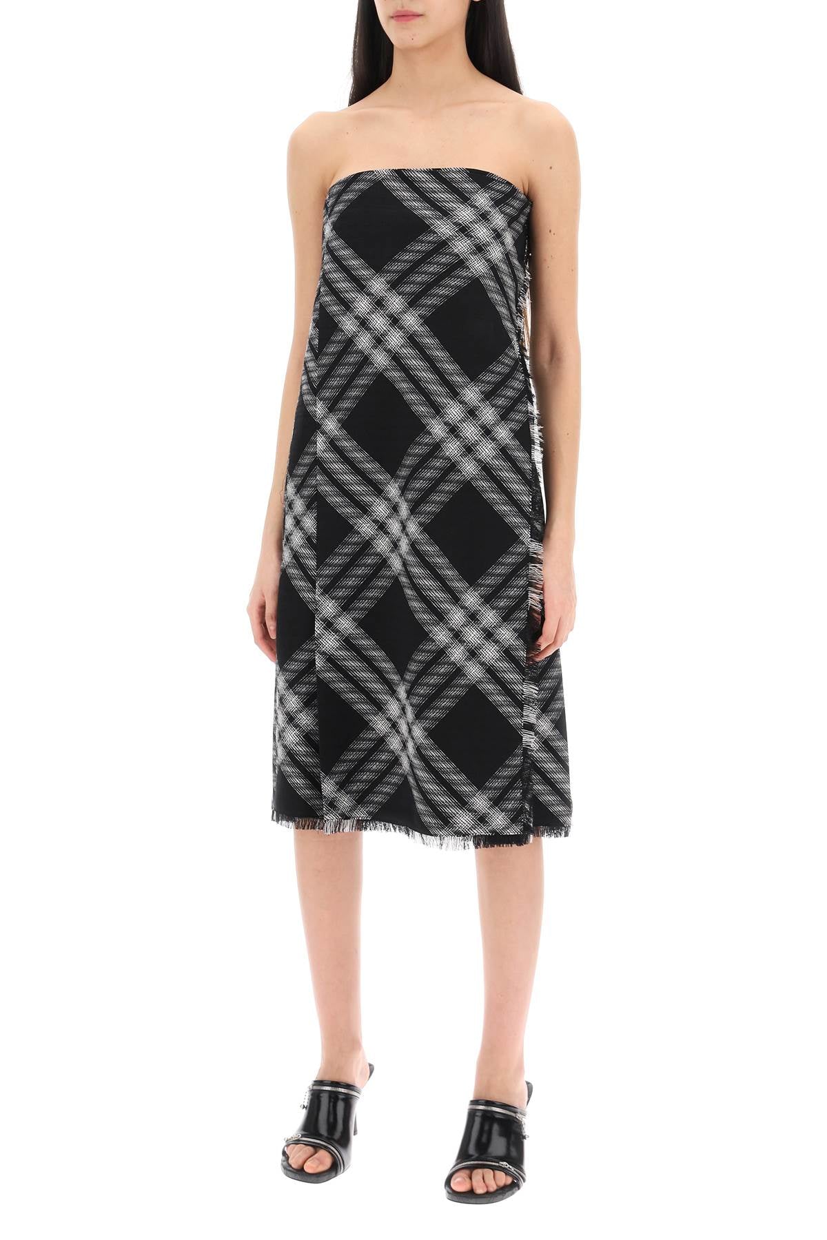 Burberry Midi Dress With Check Pattern Women