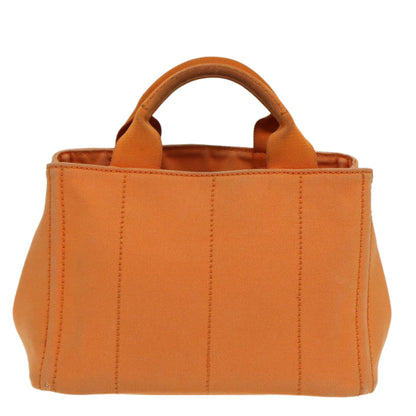 PRADA Canapa PM Hand Bag Canvas Orange Auth 80872