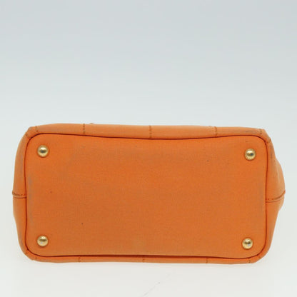 PRADA Canapa PM Hand Bag Canvas Orange Auth 80872