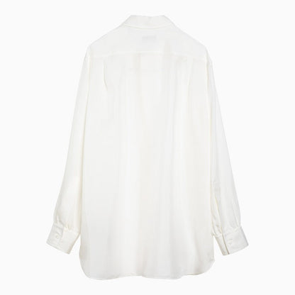 Burberry White Silk Grain-Coloured Shirt Women